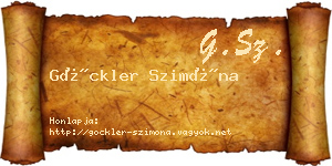 Göckler Szimóna névjegykártya